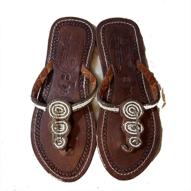 Somali White and Silver Sandal