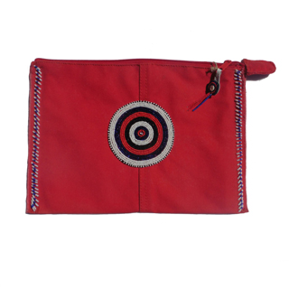Red Canvas Clutch