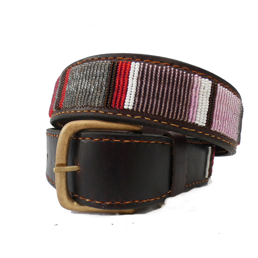 Handmade Leather belt - Kelb Pink