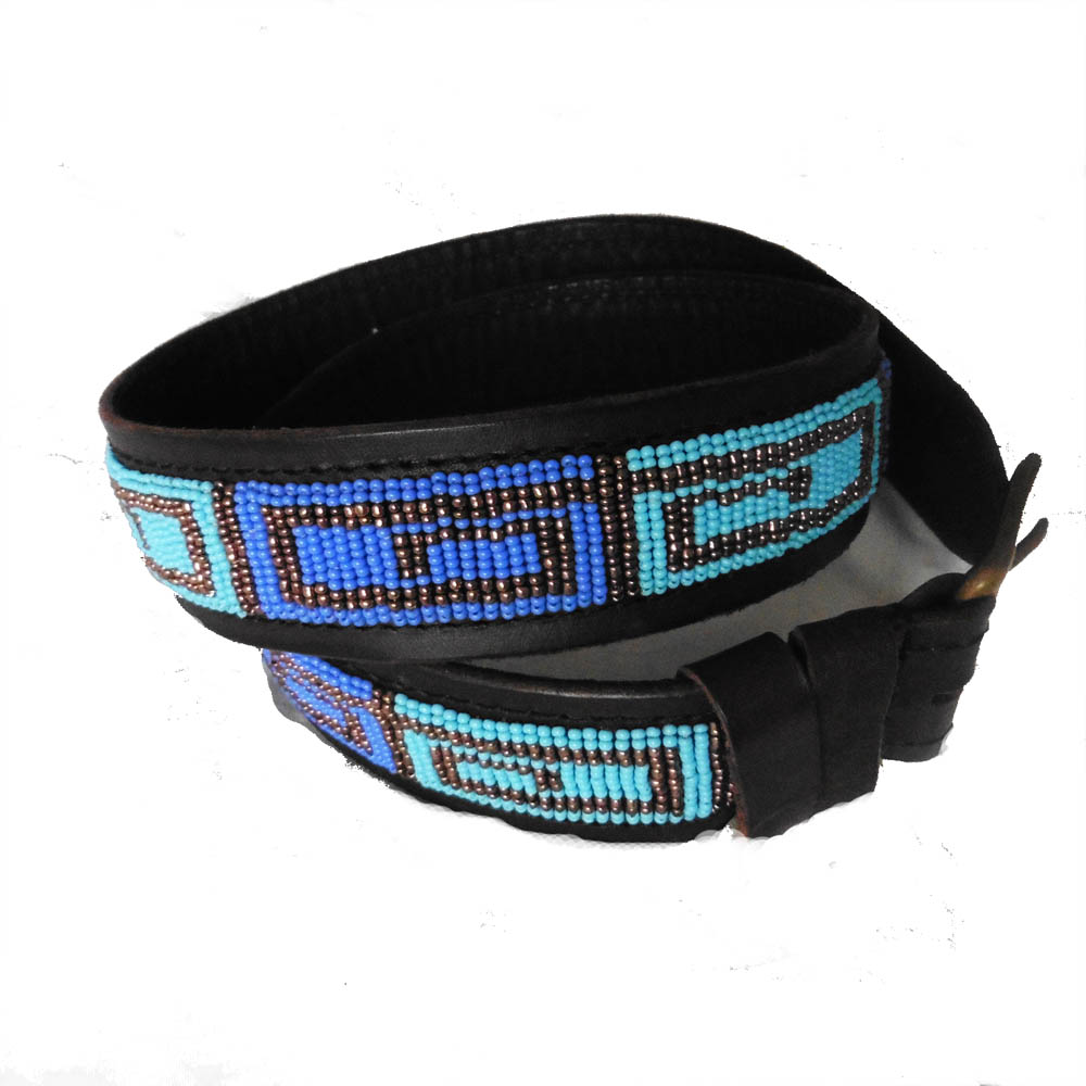 Handmade Leather belt - Jap blue